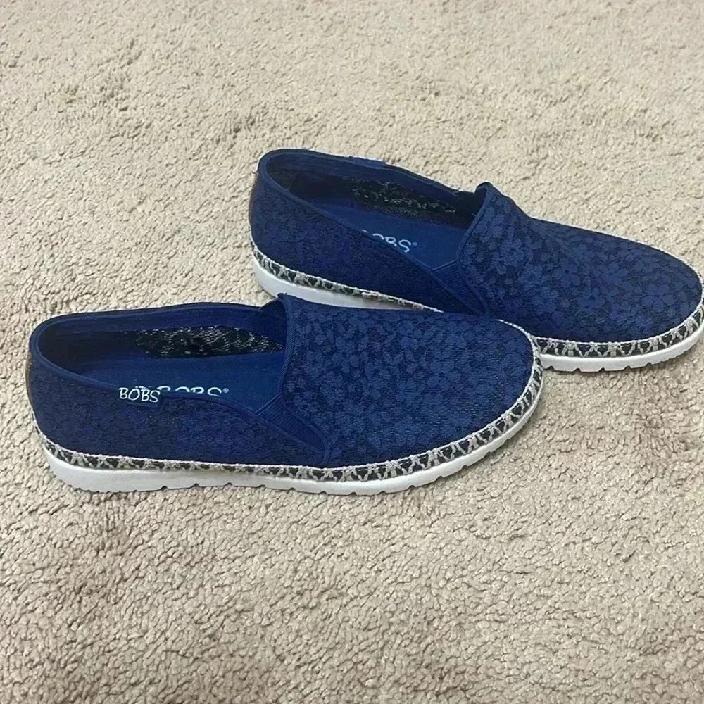 Bobs by Skechers Floral Mesh Flexpadrille 3.0 Slip Ons (Summer Fiesta) Size 6W - Picture 3 of 7